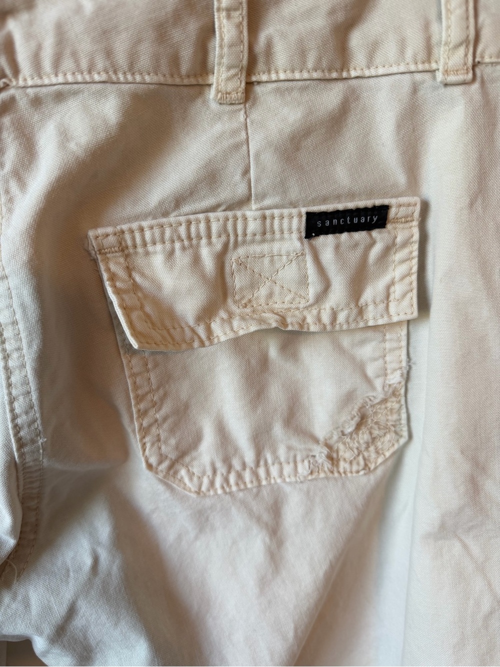 Sanctuary for Anthropologie Women’s Cream Straight-Relaxed Pants 100% Cotton - Picture 5 of 6